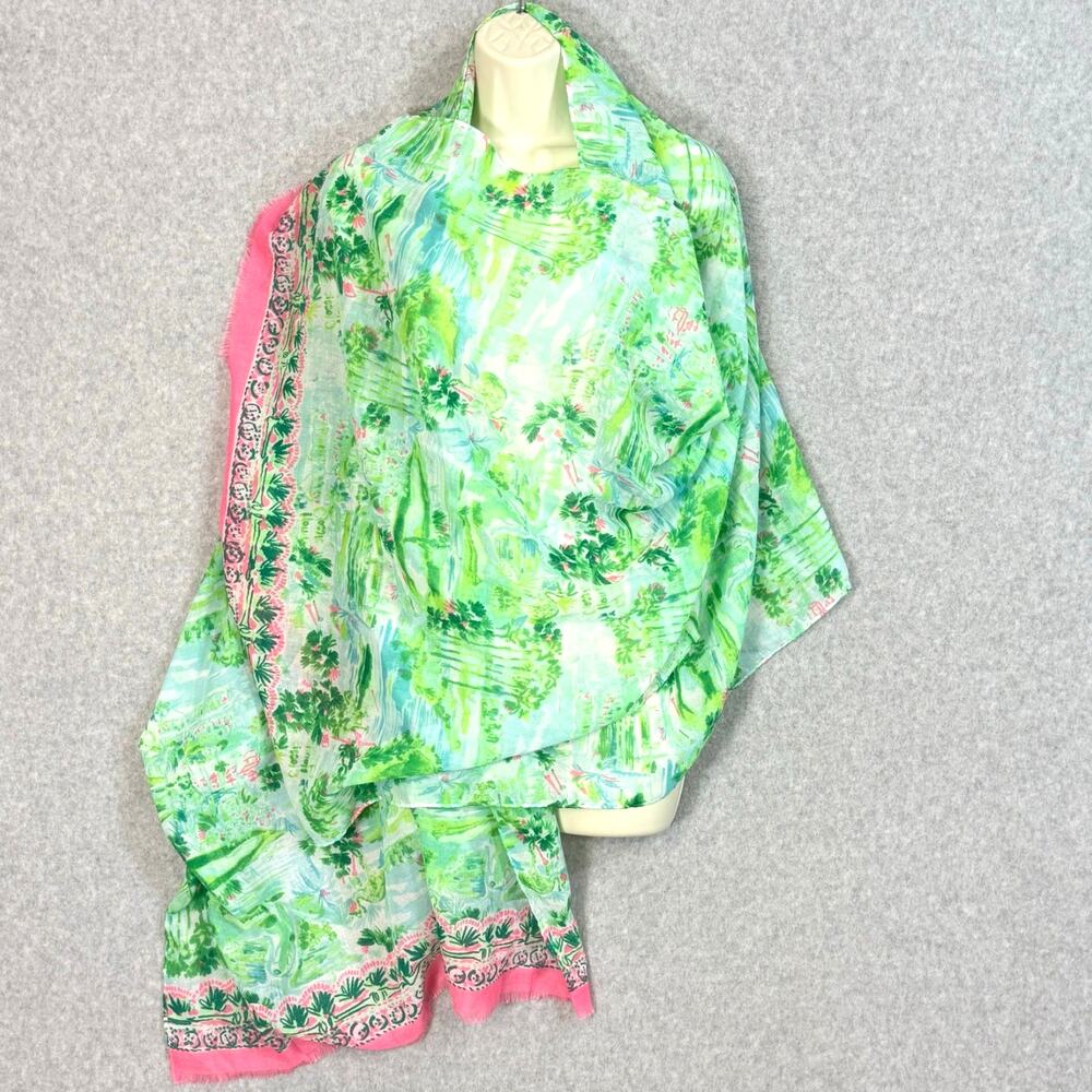 Lilly Pulitzer PGA Honda Classic Print Scarf Limited Release 74x30 Palm Beach